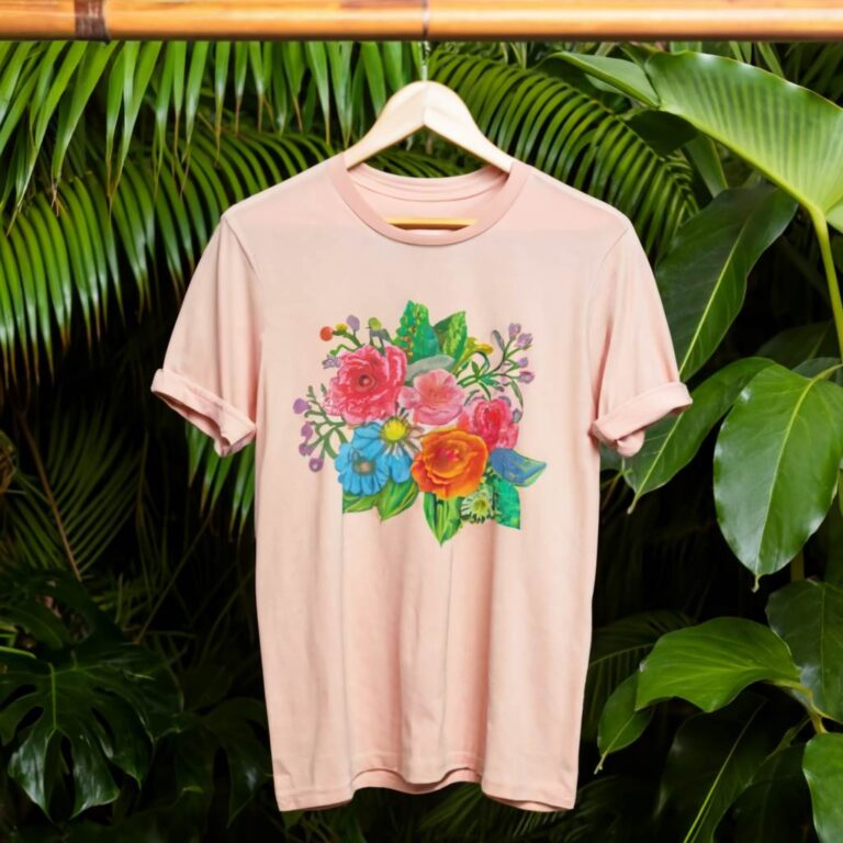 Klasyczne t-shirty z motywem florystycznym: trendy i wyjątkowe stylizacje na sezon wiosna-lato